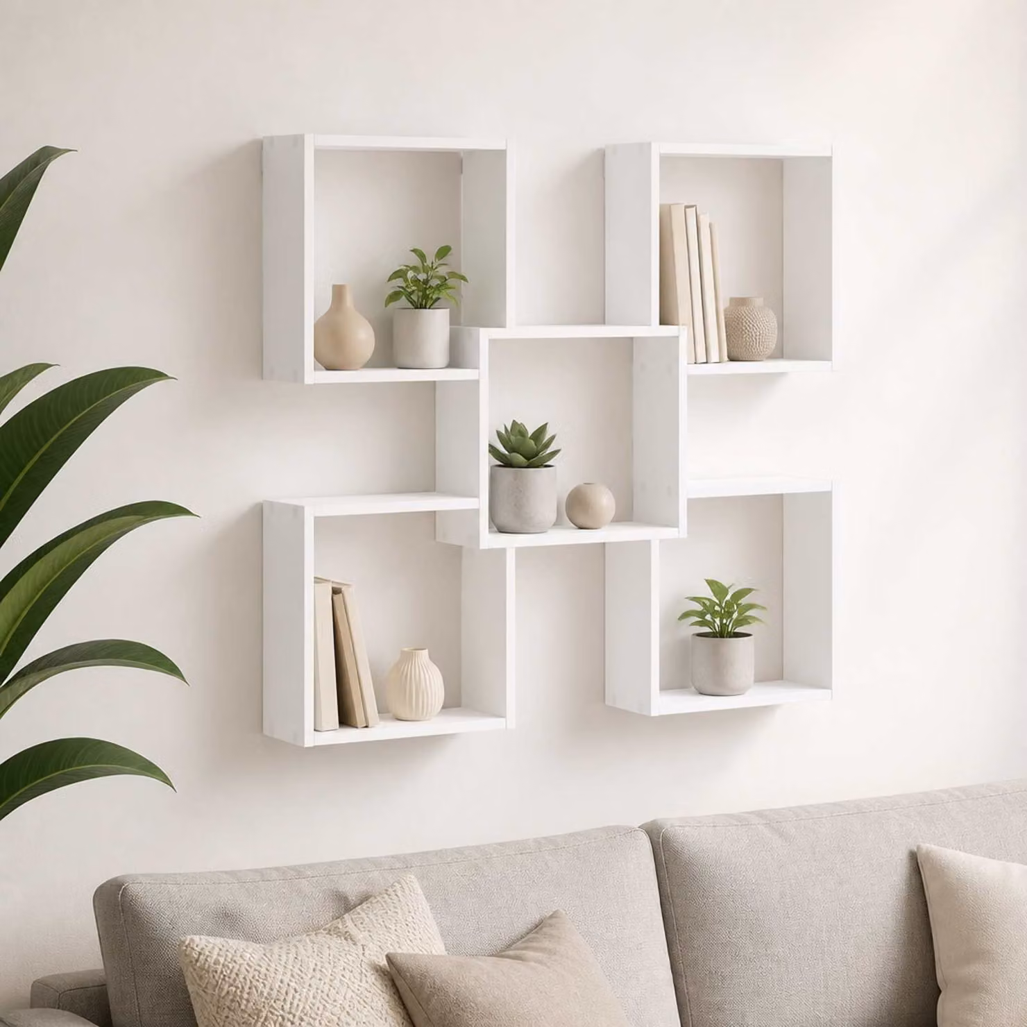 Scaffale da parete moderno vidaXL Bianco L: 99,5 cm, P: 17 cm, H: 91 cm