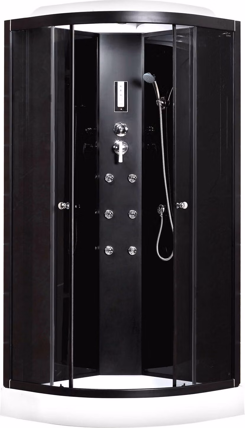 Kerra | Cabina doccia - Nero - 90x90x220cm - Doccia a vapore - Doccia benessere