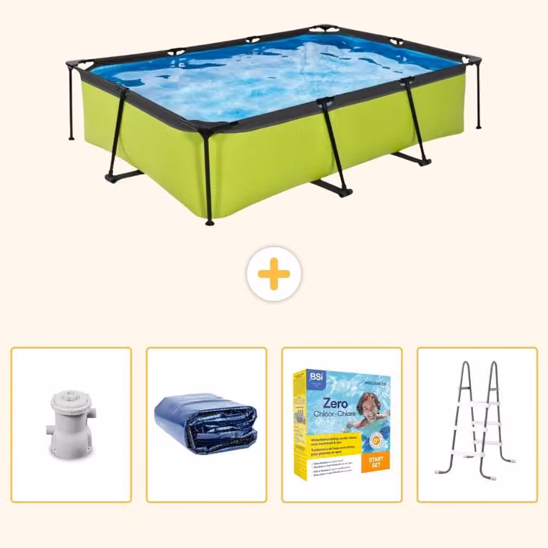 Piscina fuori terra rettangolare - 300x200x65 cm - 5 pezzi - SCB71