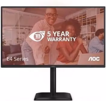 Monitor AOC Q27E4CV da 27 pollici con pannello IPS QHD 2K, 120Hz, colore nero, con porte USB-C, HDMI, DisplayPort ed Ethernet/LAN