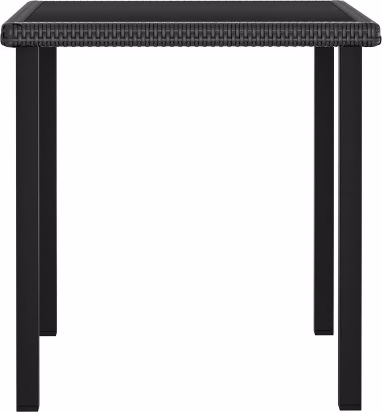 Tavolo da Pranzo da Giardino Nero 70x70x73 cm in Polyrattan