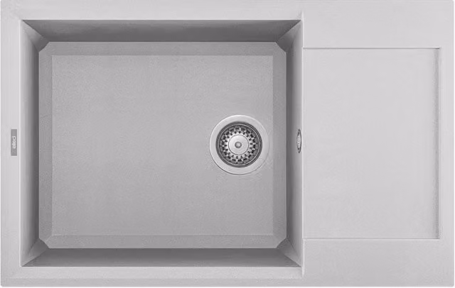 Lavello da incasso Elleci Easy 310 con 1 vasca, Grigio o Bianco, L 78 cm x P 50 cm