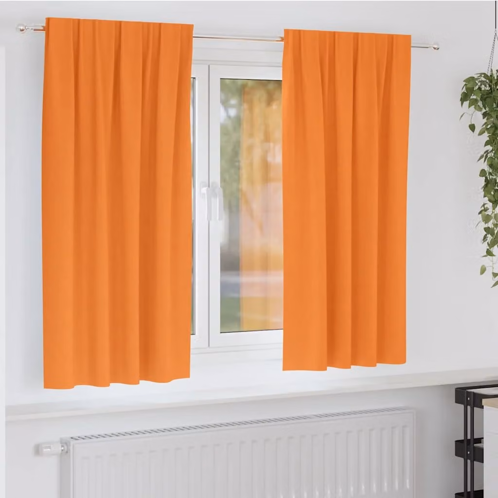 Set di 2 tende blackout vidaXL con anelli in poliestere, arancione, L: 175 cm x H: 140 cm