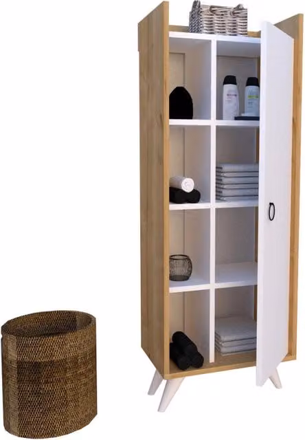 Armadio multiuso in legno "Ilgim" - 50 x 31 x 140 cm - Bianco