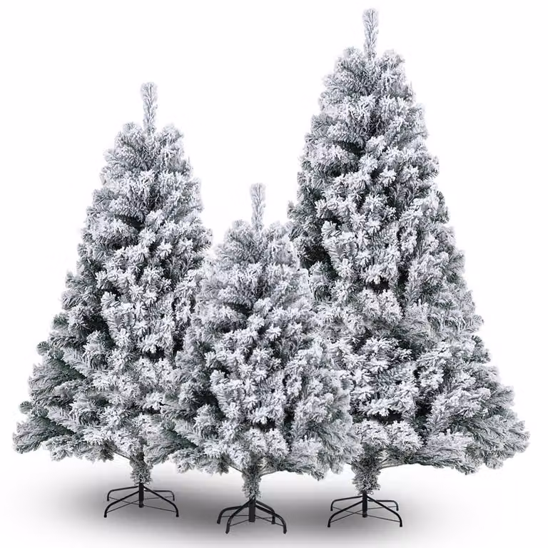 Clanmacy 150cm Albero di Natale Artificiale Fiocchi di neve bianchi per la decorazione di Natale