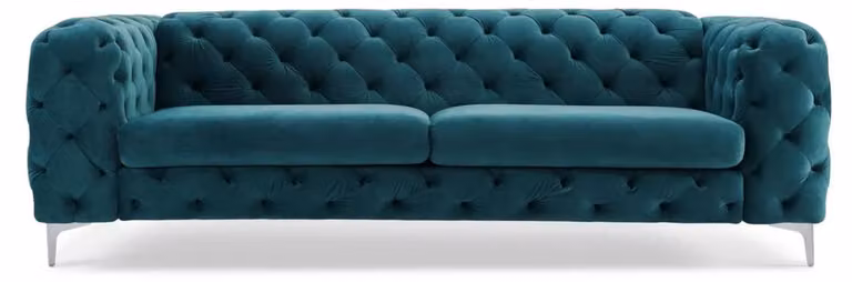 Chesterfield Sofa Dreisitzer Grün Kreative Möbel Textil Stoff Wohnzimmer