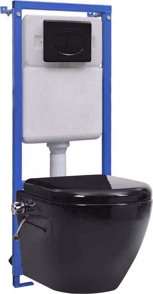 VidaXL Wc sospeso senza bordo con cassetta a scomparsa in Vetroceramica bianca