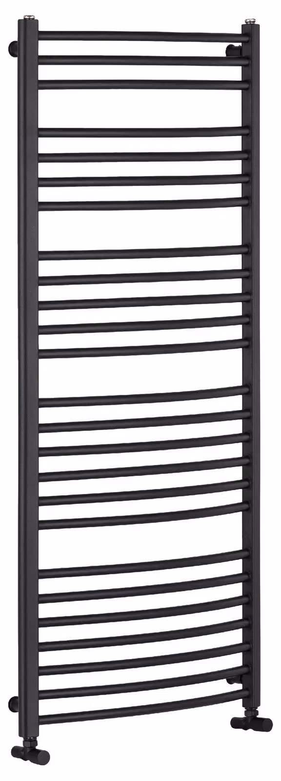 Radiatore da bagno Stefano - attacco laterale - 677W - nero opaco - 1210x650 mm