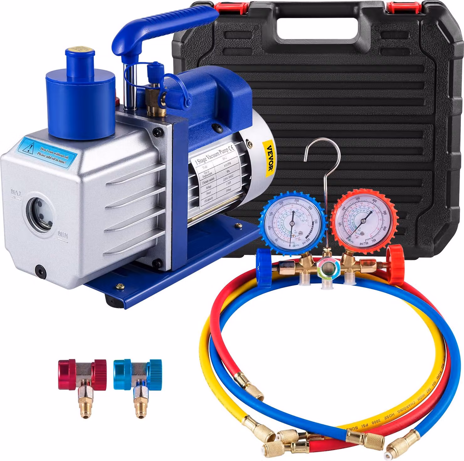 Pompa multifunzione 4.8CFM Pompa per vuoto Pompa per vuoto 1/3HP Con comparatore Rotante Sistemi di condizionamento dell'aria