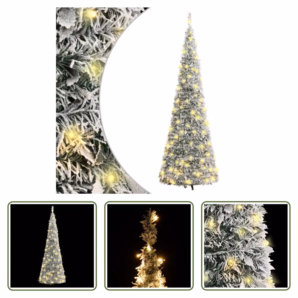The Living Store Albero di Natale pop-up artificiale innevato 100 LED 150 cm