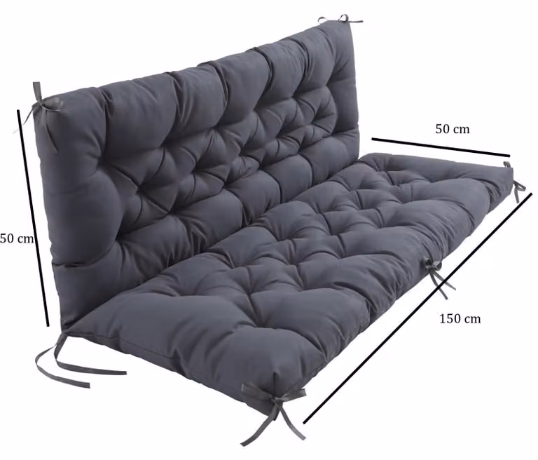 Omgoods - Cuscino da esterno per divano, grigio, 150 x 50 x 50 cm