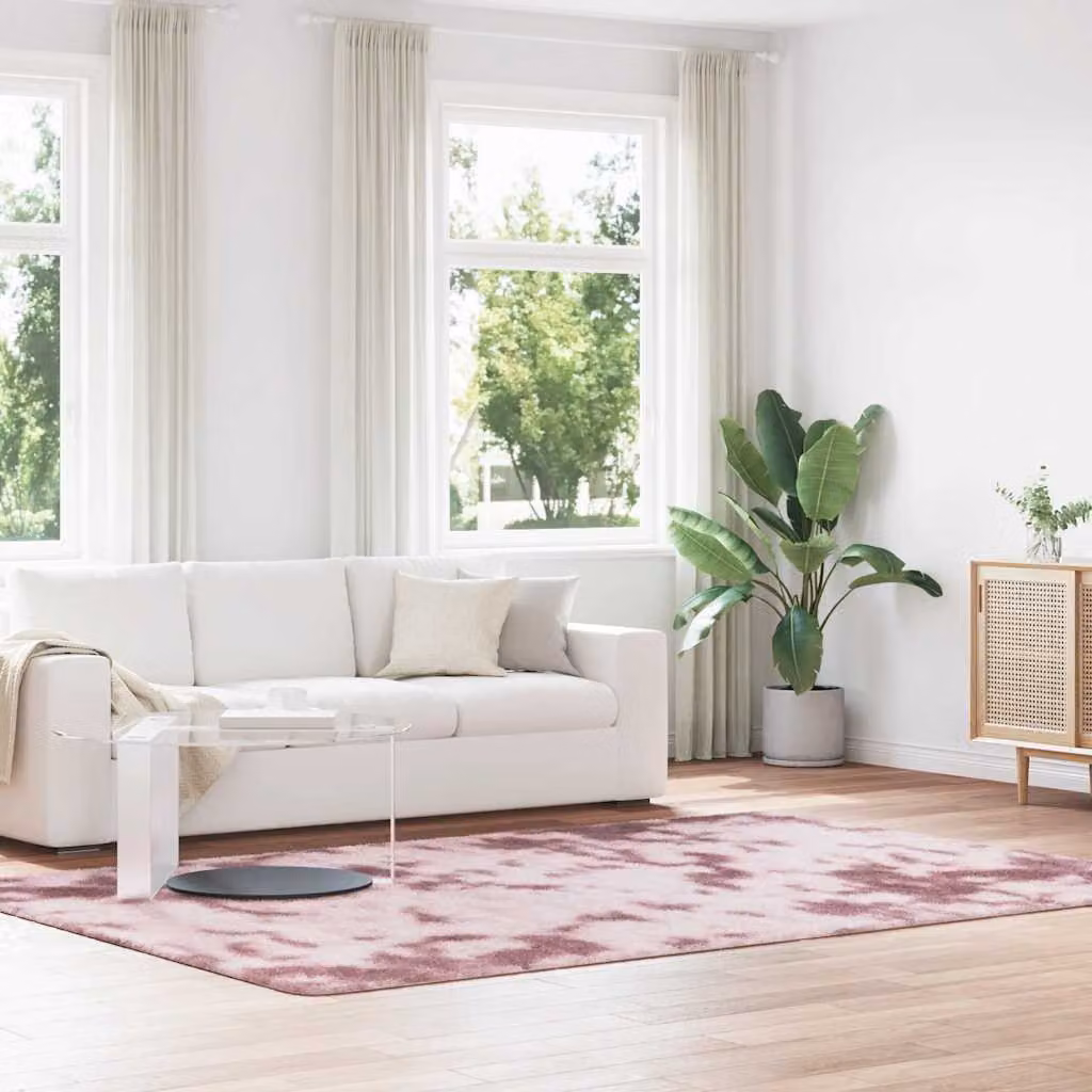 Tappeto Shaggy a Pelo Lungo vidaXL NAVARRA Rosa Antico, L 200 cm x P 290 cm