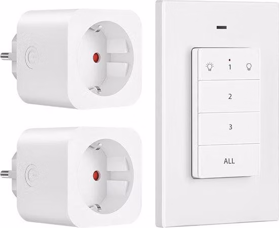 Prese wireless con telecomando, portata 30 m, bianco