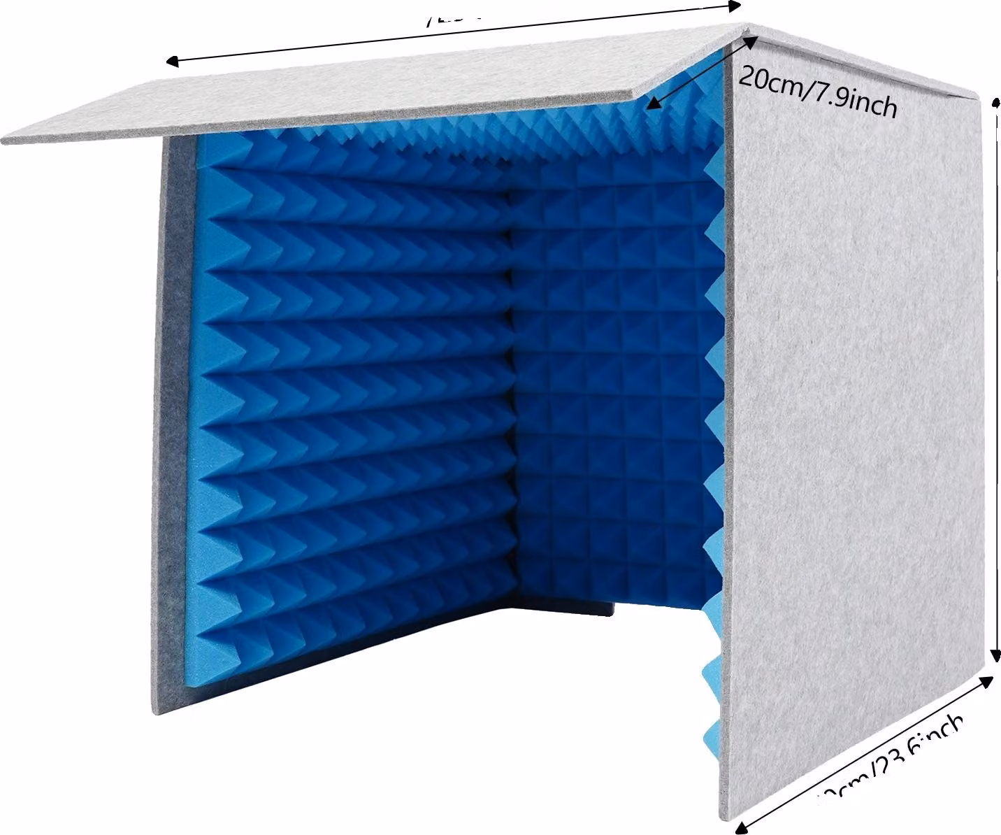 Schermo fonoassorbente, design pieghevole, efficace riduzione del rumore, colore blu