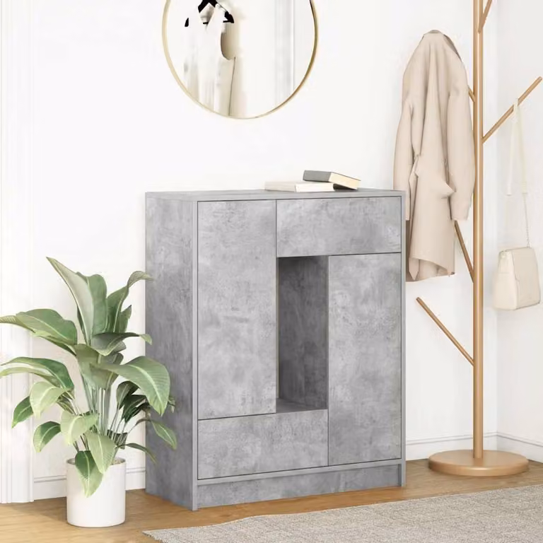 vidaXL Credenza Moderna con Cassetti e Ante in Grigio, L 73 cm x P 31 cm x H 90 cm