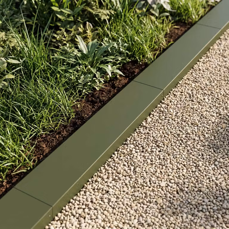 Set di 2 profili di copertura per giardino vidaXL in acciaio colore verde L: 100 cm, P: 20 cm, H: 5 cm