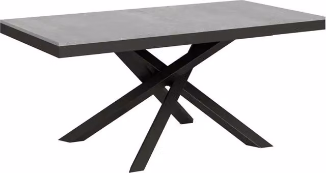 Tavolo allungabile Itamoby Volantis Evolution colore cemento con telaio e gambe antracite L: 180-440 cm, P: 90 cm