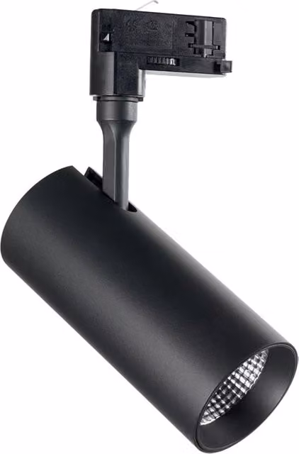 Proiettore Cilindrico Smile IDEAL LUX in Alluminio Nero con LED da 20W, Luce Naturale 4000K e Angolo di 24° per Binario