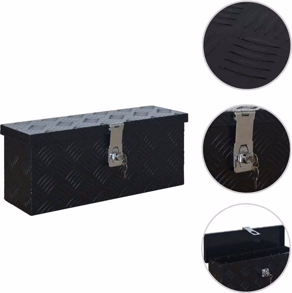 The Living Store Scatola in alluminio 485 x 140 x 200 mm Nero