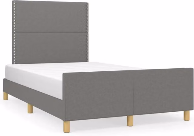 Letto matrimoniale | Letto per adulti | Giroletto senza Materasso Grigio Scuro 120x200 cm Tessuto