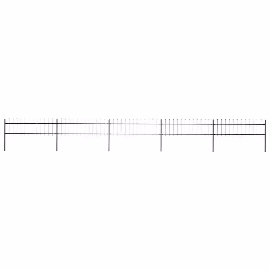 Recinzione da giardino vidaXL con punta a lancia in acciaio nero L: 838 cm, H: 60 cm