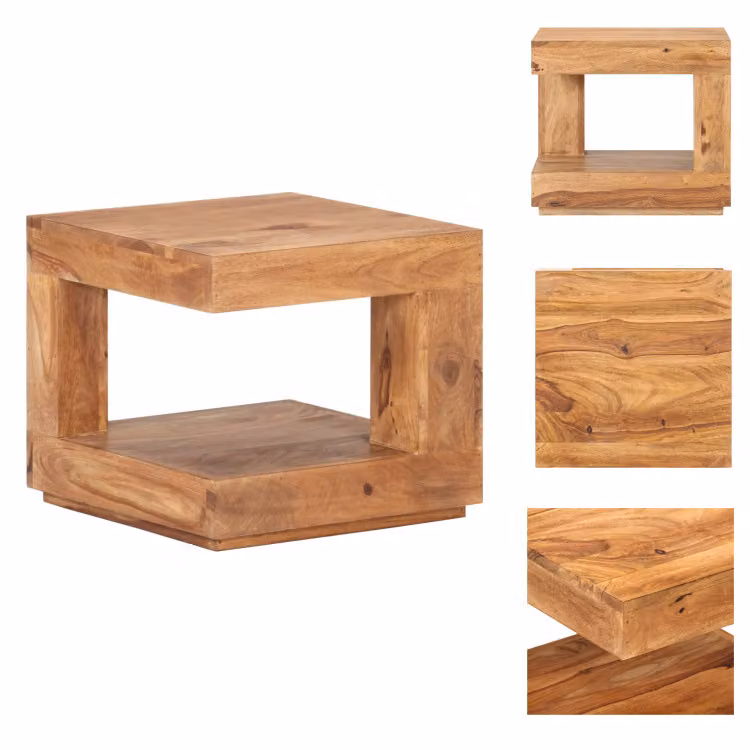 vidaXL Tavolino 45x45x40 cm in legno massiccio di acacia - Tavolini da caffè