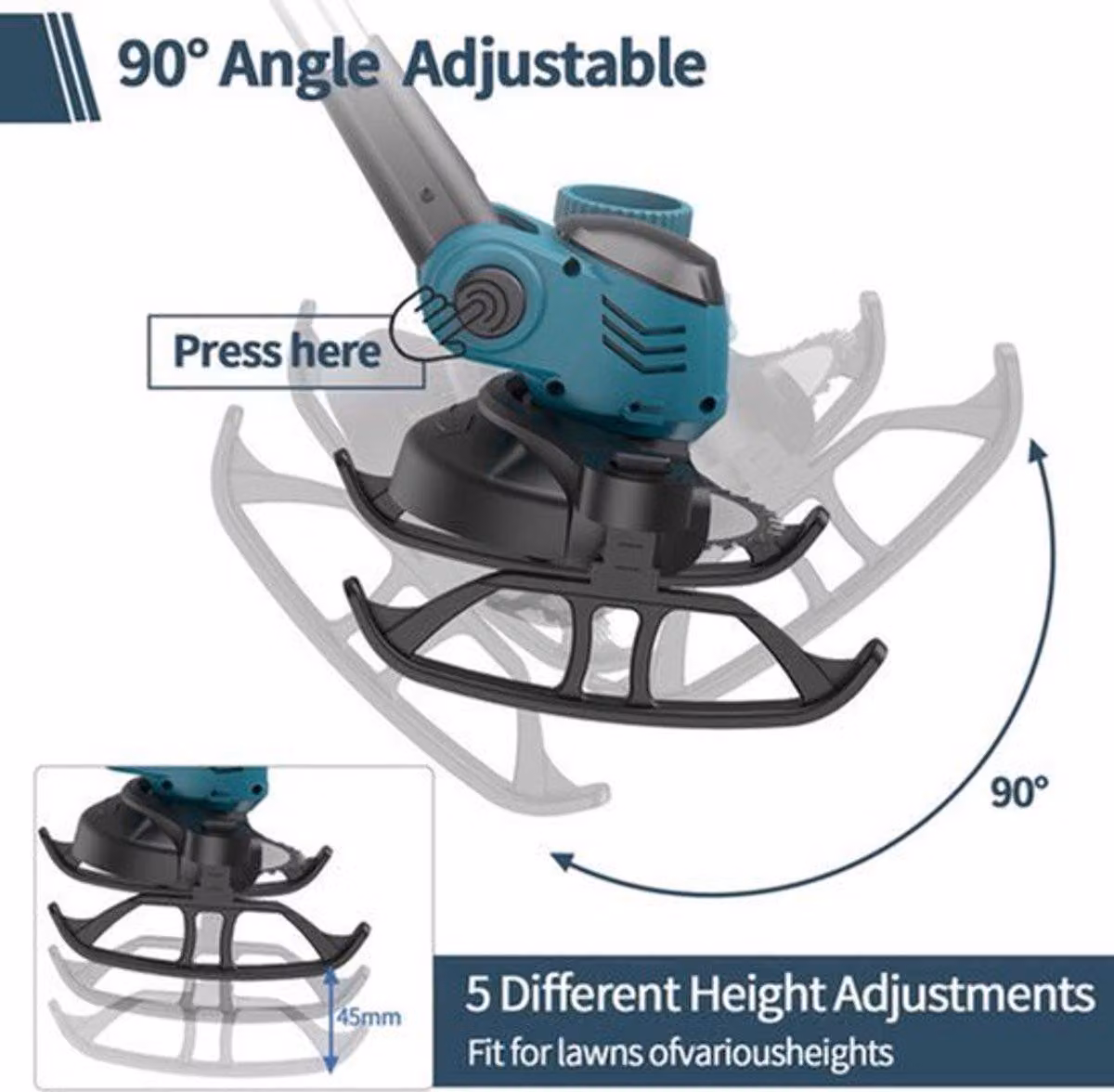 Tagliabordi elettrico - Senza fili - 850W - 15 cm (6 pollici) - Blu - Per la cura del giardino