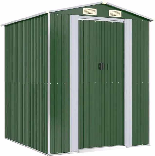Capanno da Giardino-Casetta da Giardino Verde 192x191x223cm Acciaio Zincato