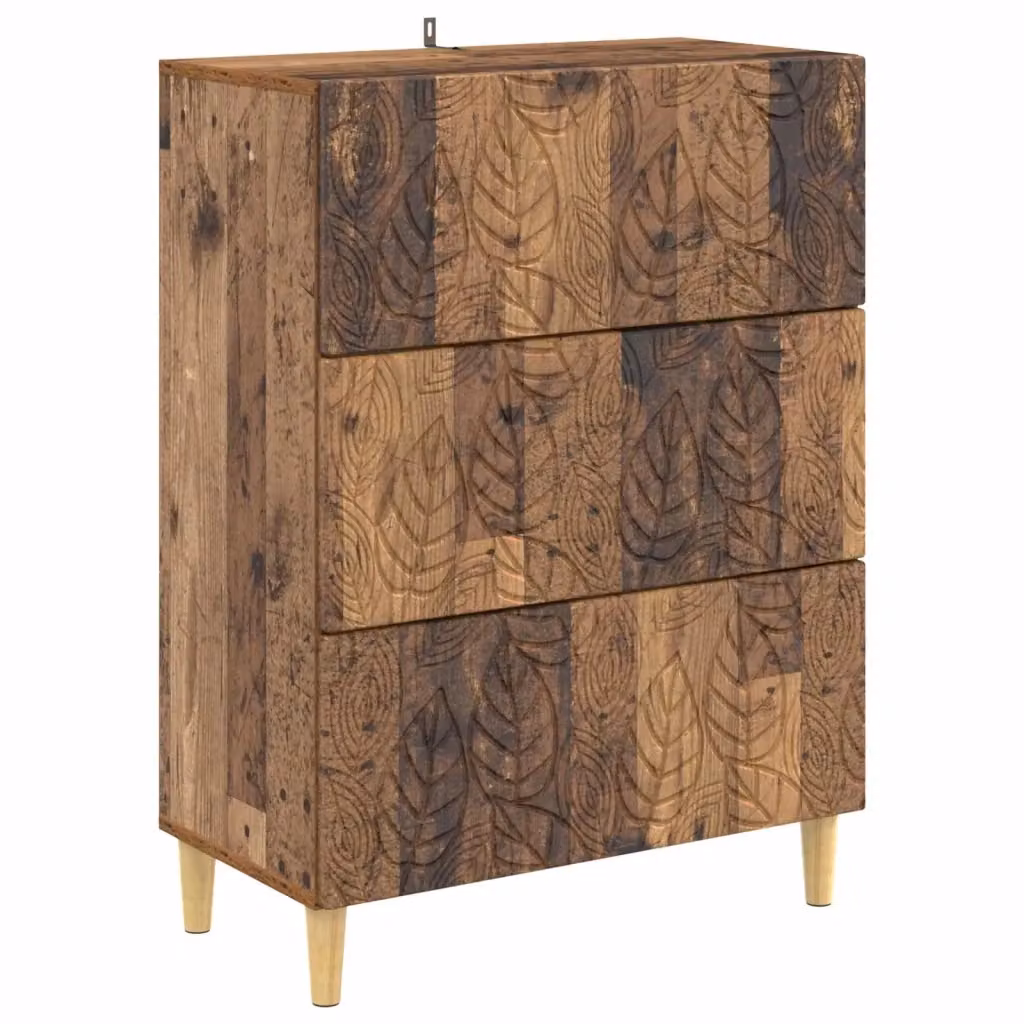 Mobile con Cassetti vidaXL in Legno Antico Marrone L: 66 cm, P: 34,5 cm, H: 90 cm – 2