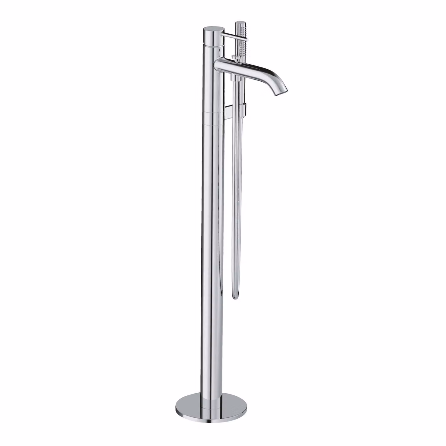 KLUDI BOZZ Mitigeur de bain et de douche, montage sur pied pour baignoire en pose libre, avec douchette à main, 385900576, 385900576