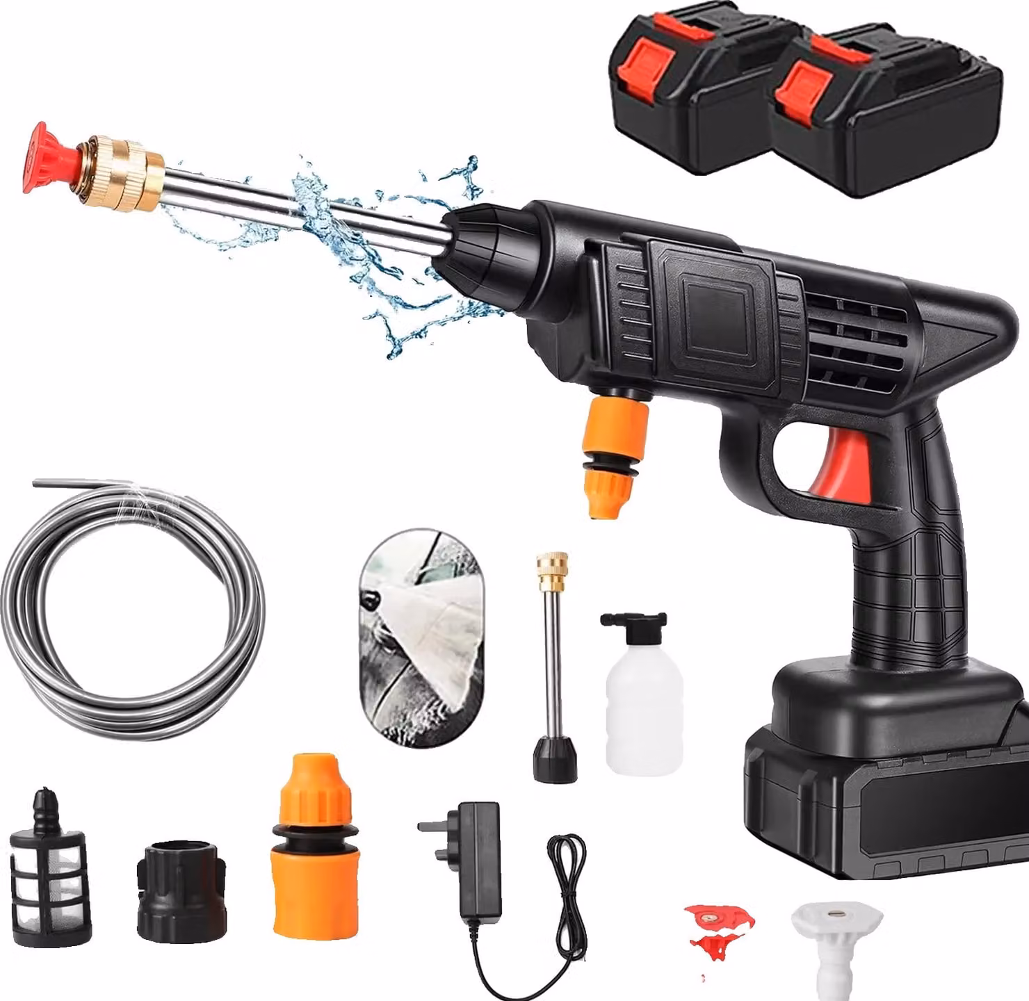 Idropulitrice a batteria, 21V, pressione massima 30 bar, set B - 2 batterie, alimentazione a batteria