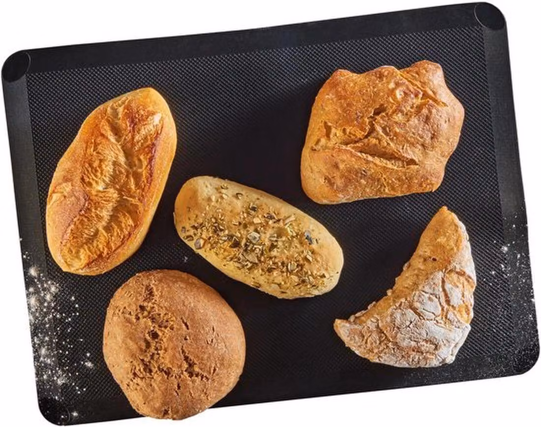 Azomor Tappetini da forno riutilizzabili in silicone, 30x40 cm, colore nero