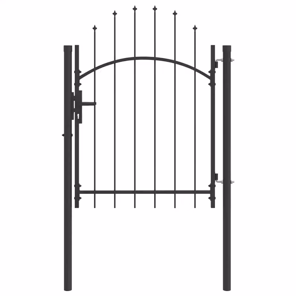 Cancello singolo da giardino vidaXL in acciaio grigio L: 100 cm, H: 125 cm – 2