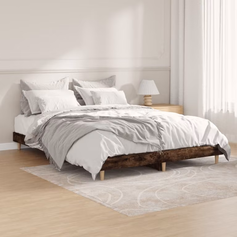 Giroletto vidaXL in legno multistrato color rovere fumo, L: 135 cm, P: 193 cm