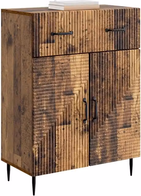 Credenza moderna Design In in legno ingegnerizzato e metallo, colore marrone, L: 66 cm, P: 34,5 cm, H: 89,5 cm – 1