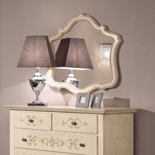 Specchiera sagomata legno shabby 92x3x84 - Mobili 2G