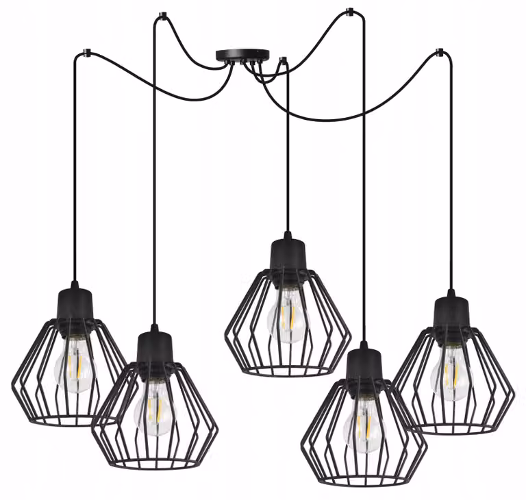 Lampada a sospensione, lampadario da soffitto, paralume in filo metallico, LED