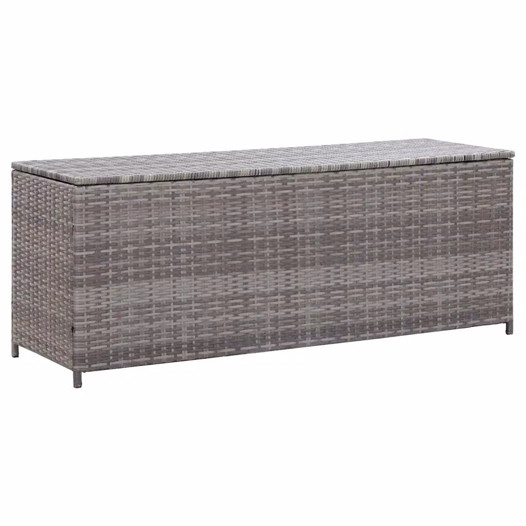 Baule da giardino moderno vidaXL in polyrattan grigio L/P/H: 150 x 50 x 60 cm – 2