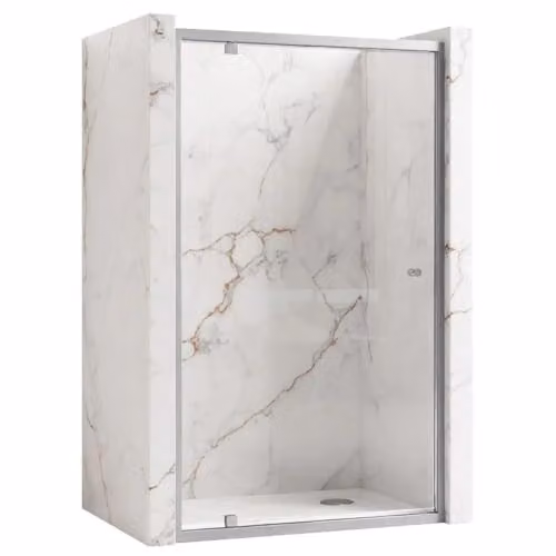 Rea - Porta Della Doccia, Primo Swing 80, Cromo Trasparente 4Mm