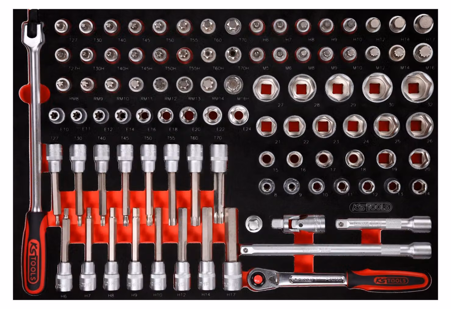 KS TOOLS Set di chiavi a bussola da 1/2'' con inserto in schiuma, 95 pezzi ( 811.0095 )