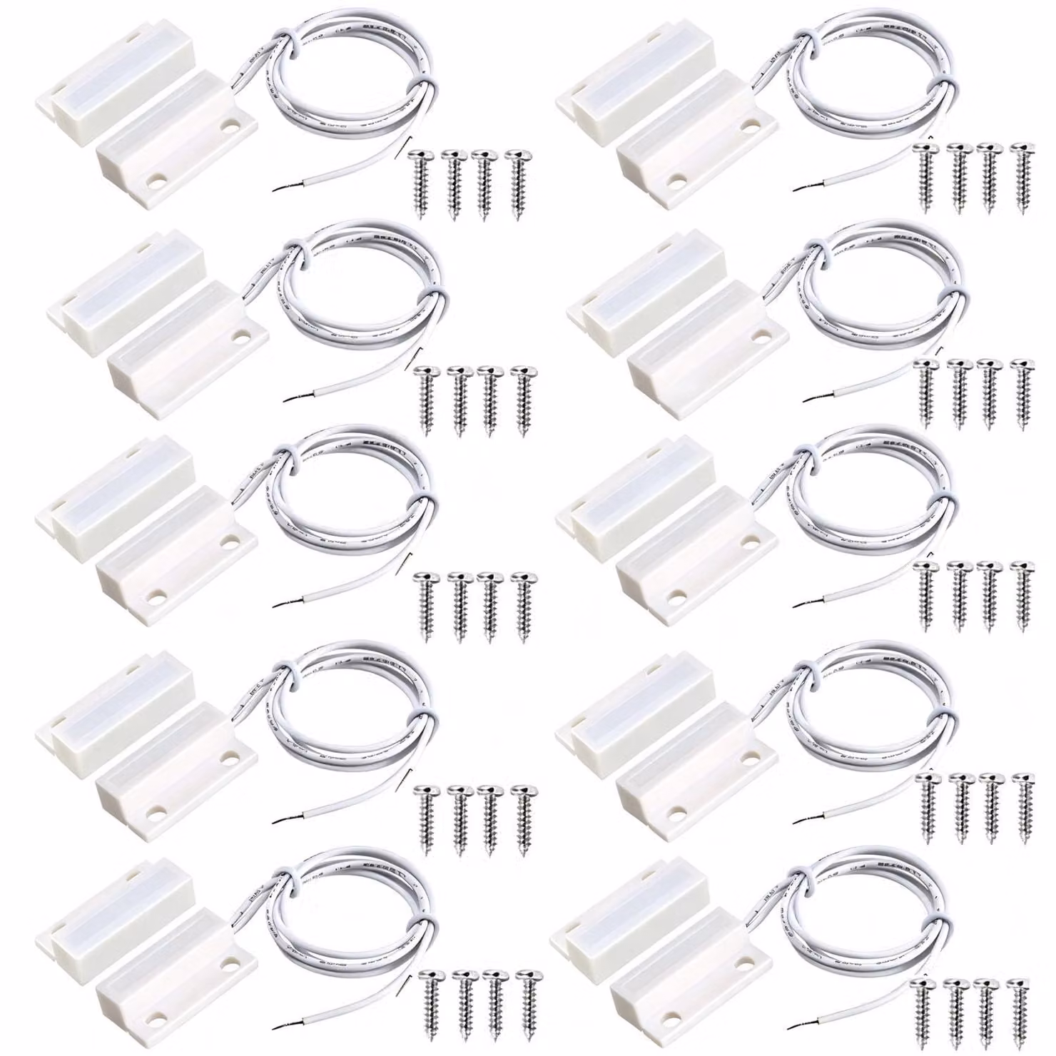 10 coppie di sensori magnetici cablati per porte e finestre