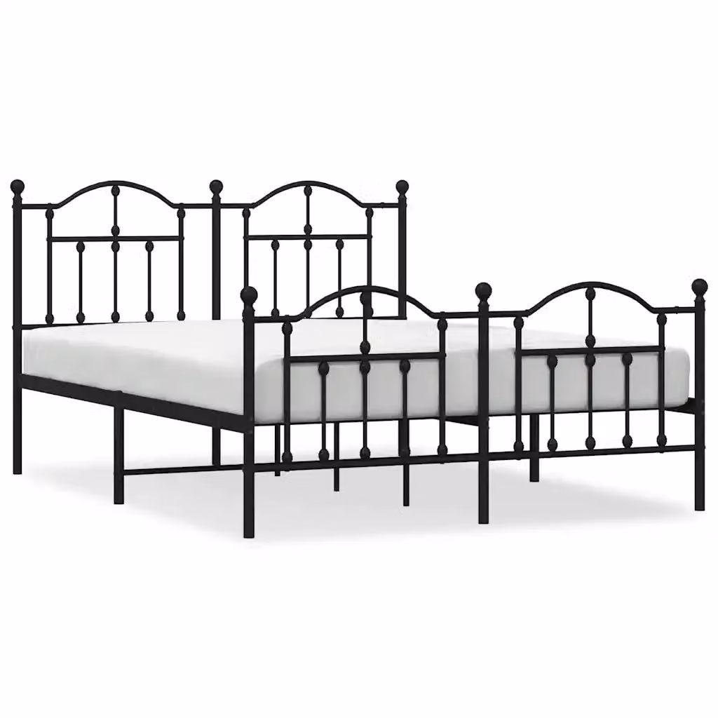 Giroletto con testiera e pediera in metallo nero vidaXL L: 142 cm, P: 196 cm, H: 97 cm – 2