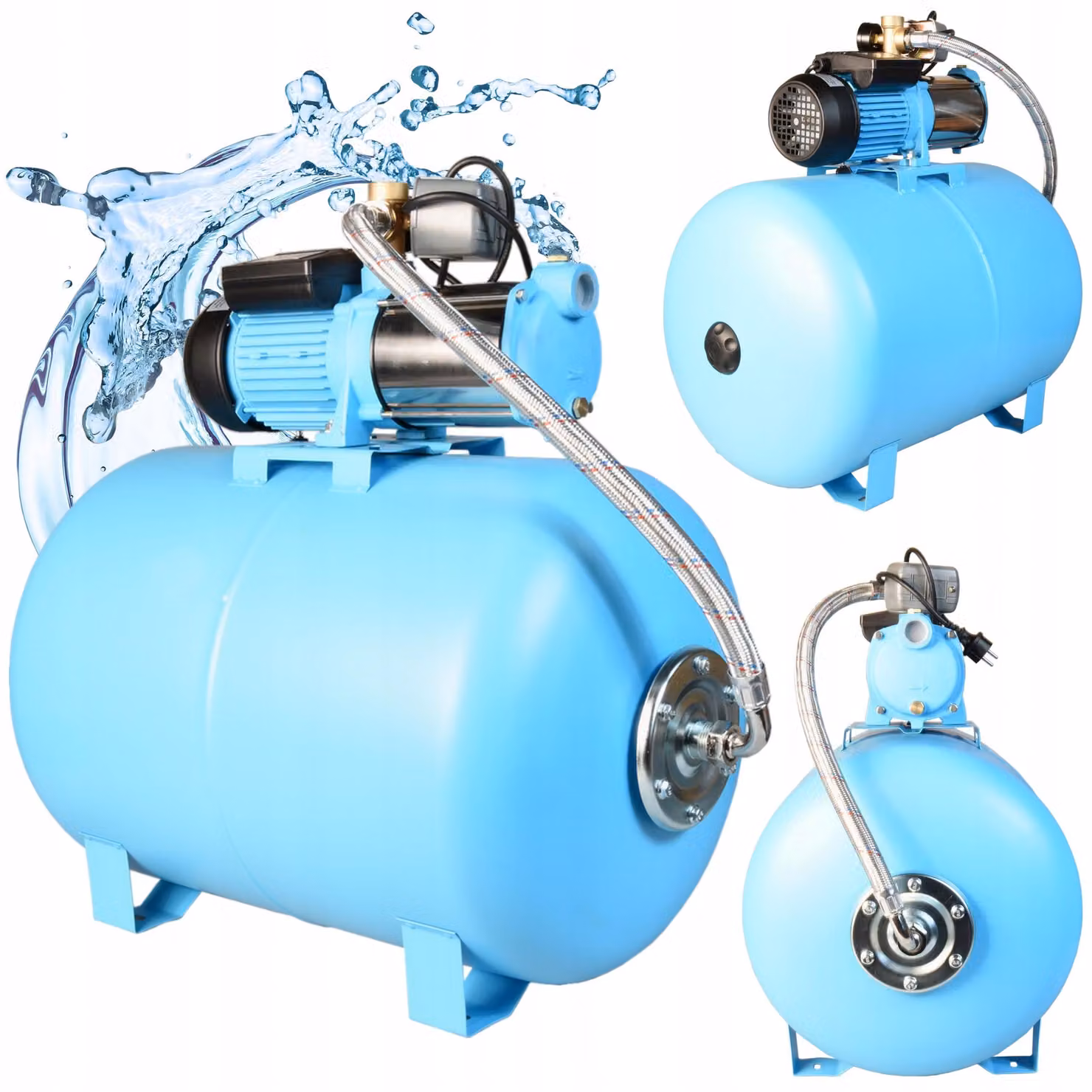 Set Idroforo Serbatoio d'acqua 100L + Pompa MH 1300 1300W 5520L/H + Accessori + Tubo flessibile