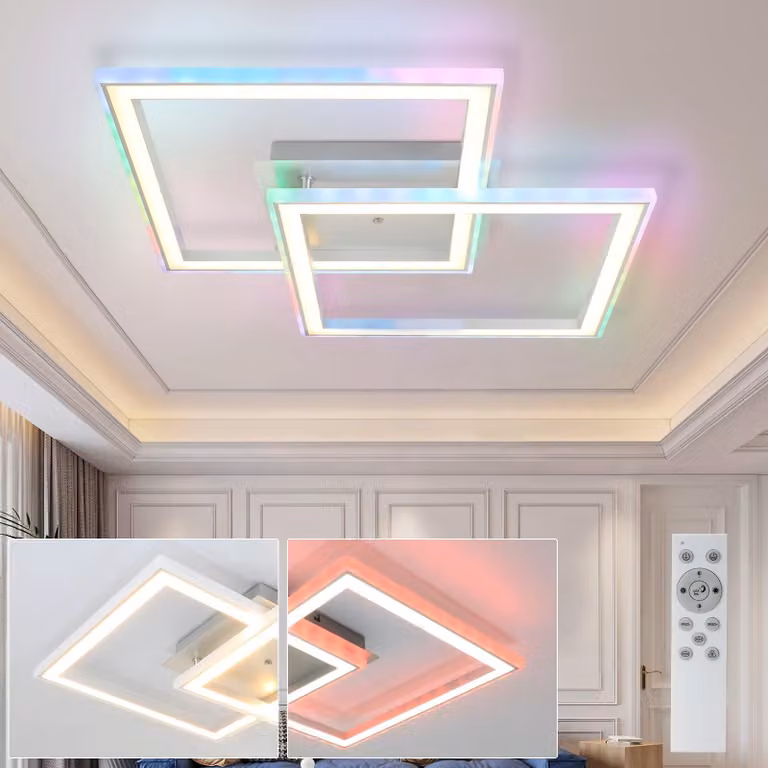 ZMH LED plafoniera bianca lampada da soffitto dimmerabile con telecomando RGB cambio colore 40W per camera da letto soggiorno cucina corridoio
