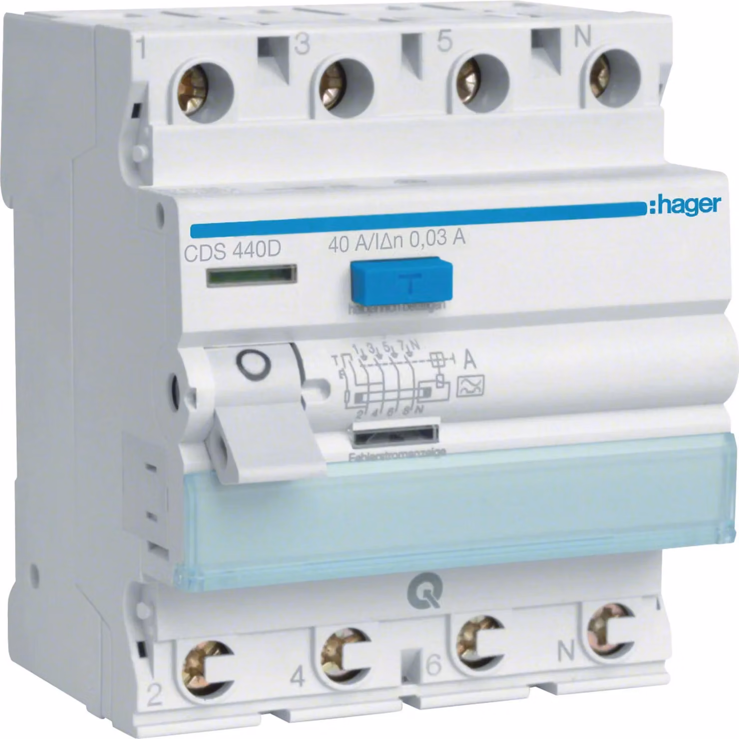 Interruttore differenziale Hager a 2 poli 40 A / 30 mA tipo A, 1 pz.
