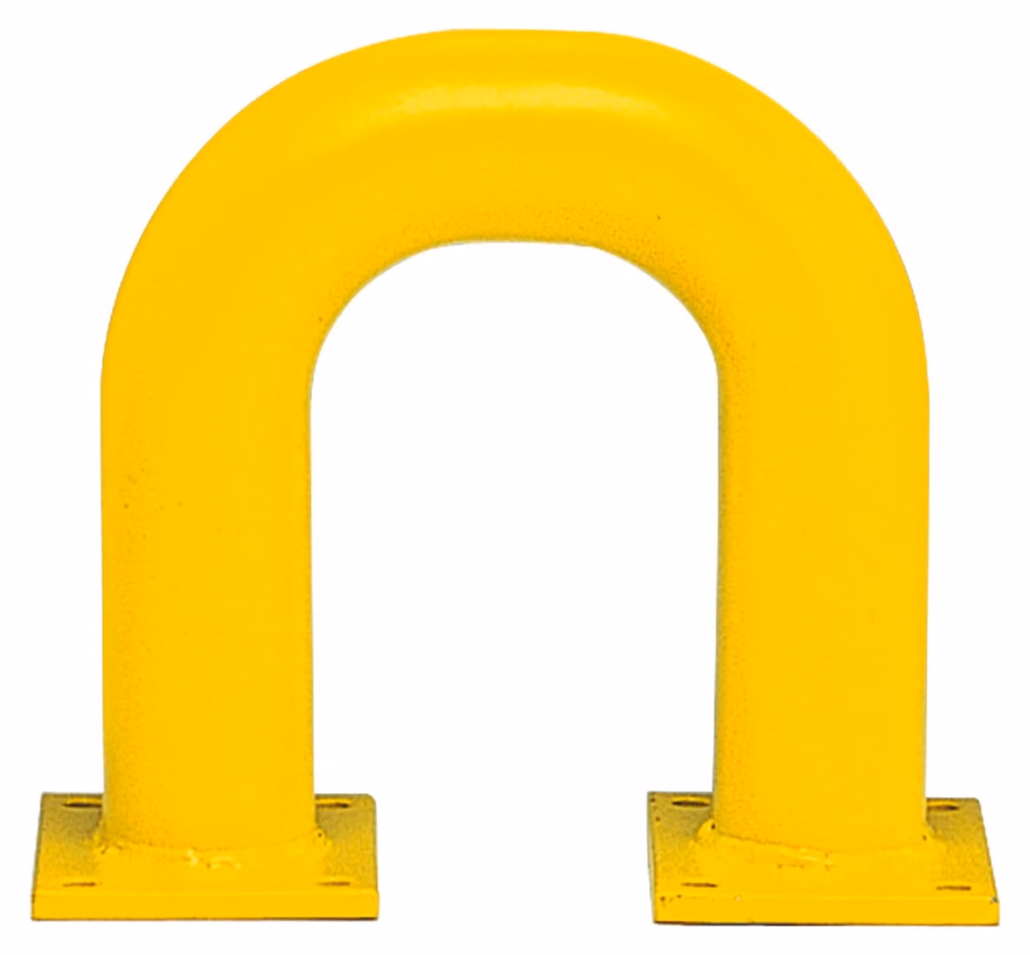 Staffa di protezione dagli urti per uso interno, verniciata a fondo e plastificata in giallo, con strisce di segnalazione nere, LxH 375x350 mm