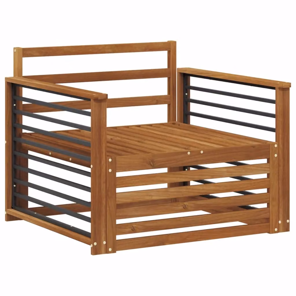 Set di 2 divani da esterno moderni vidaXL in legno di acacia colore marrone naturale – 2