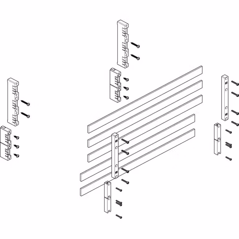 Modulo barra collettrice ABN piatto 2FB/3RE 60 mm con rame 30x5 mm, a 5 poli, EBM 32 mm MFSC23645