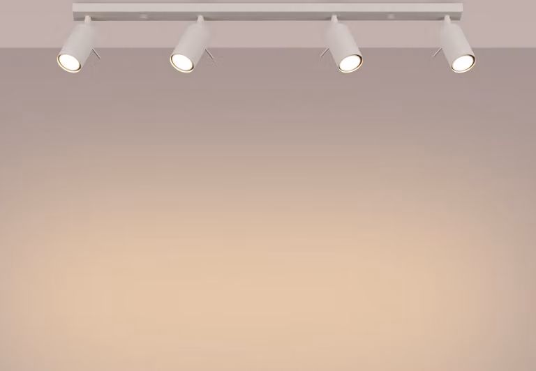 Lampada da soffitto RING 4L beige 4xGU10 10W acciaio 17x6x81cm Sollux Lighting