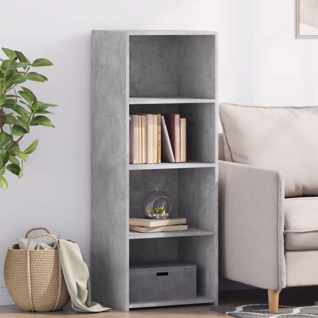 Credenza moderna vidaXL in legno multistrato e MDF, colore grigio, L/P/H: 45 x 41 x 124 cm